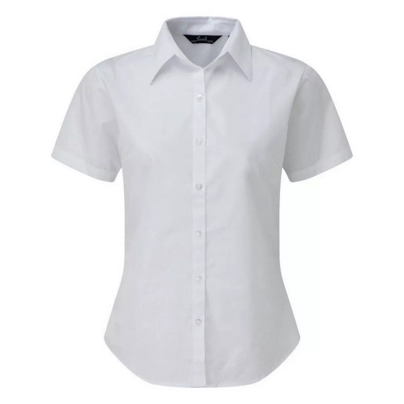 Kurzarm Popeline Bluse Arbeitshemd Damen Weiss 36