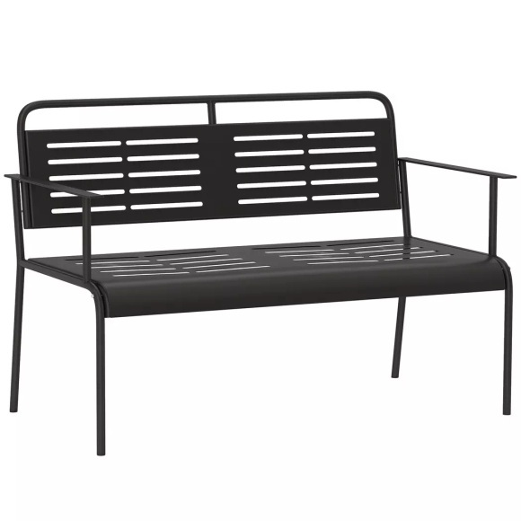 Outsunny - Gartenbank, One Size, Schwarz