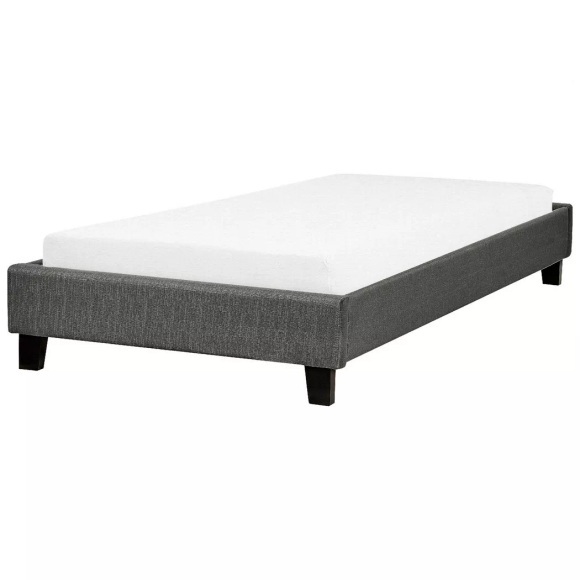 Beliani Polsterbett grau Lattenrost 90 x 200 cm ROANNE