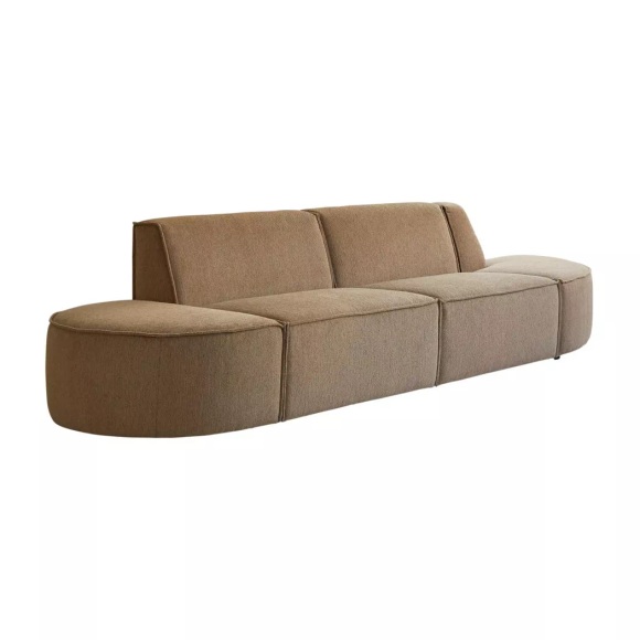 Tikamoon - Modulares 2- oder 3-Sitzer-Sofa aus camelfarbenem Stoff Dario, One Size, Beige