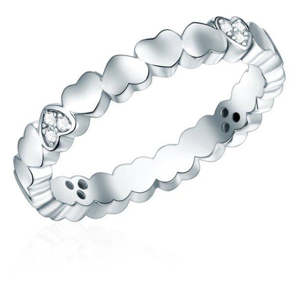 Ring Sterling Silber Zirkonia Weiß Damen Silber 56