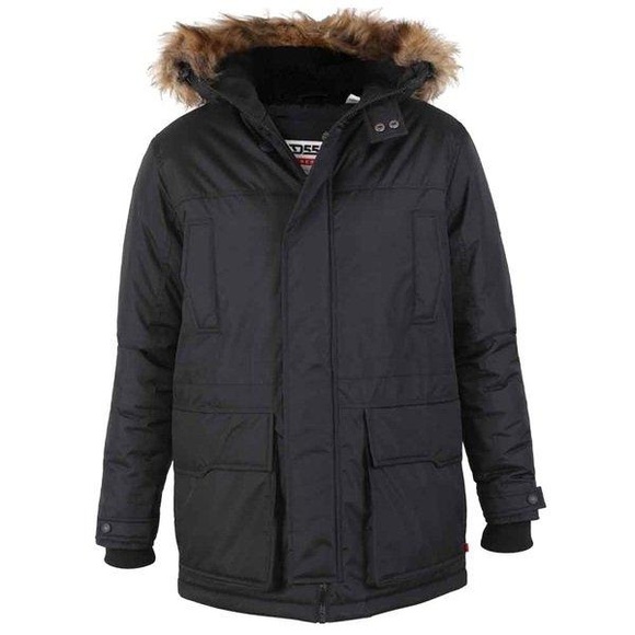 Lovett Parka Mit Kunstfellbesatz Herren Schwarz 7XL