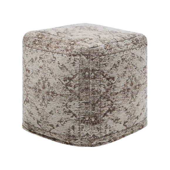 Beliani Pouf grau/beige 42 x 42 cm MEERUT