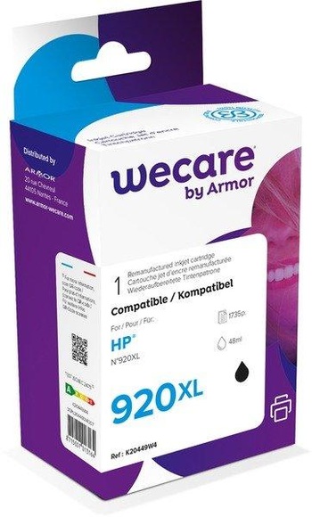 WECARE Tinte 920XL rebuilt schwarz CD975AEWE zu HP OfficeJet 6500 48ml