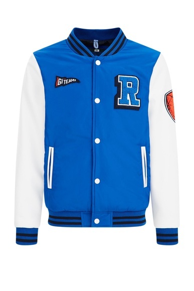 Jungen-bomberjacke Mit Stickereien Jungen Blau 158/164