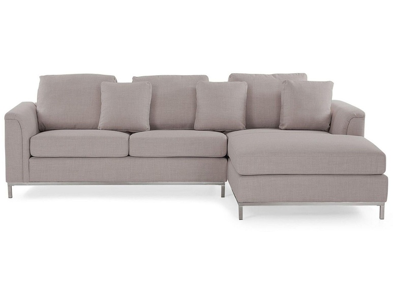 Beliani Ecksofa Polsterbezug beige linksseitig OSLO