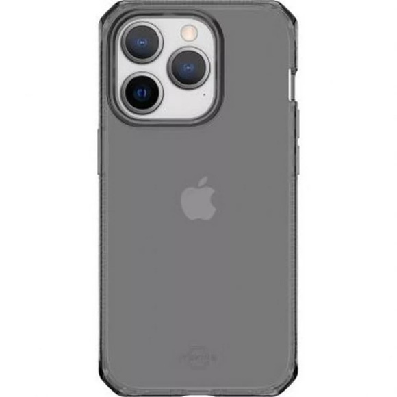 ITSkins - iPhone 14 Pro Spectrum Clear Antimikrobielle Schutz Gummi Hülle (Fallschutz 3 Meter) - Transparent / Schwarz