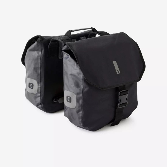 DECATHLON - Gepäckträgertasche DOUBLE 540, One Size, Charcoal Black