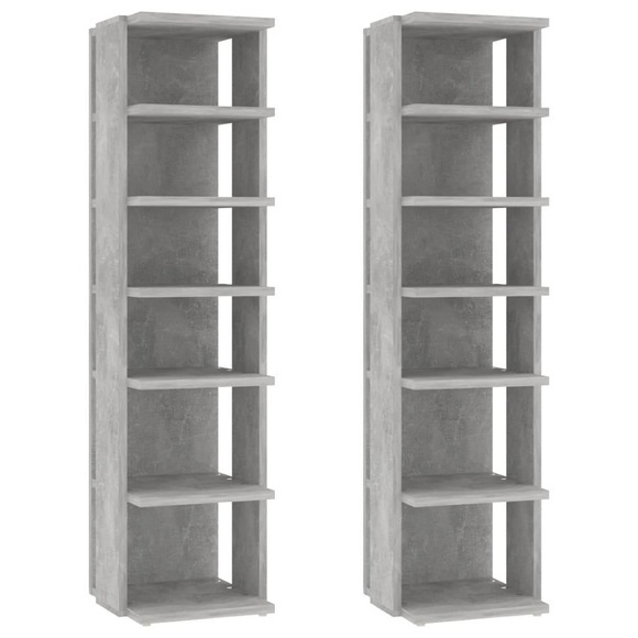 vidaXL Schuhschränke 2 Stk. Betongrau 25x27x102 cm