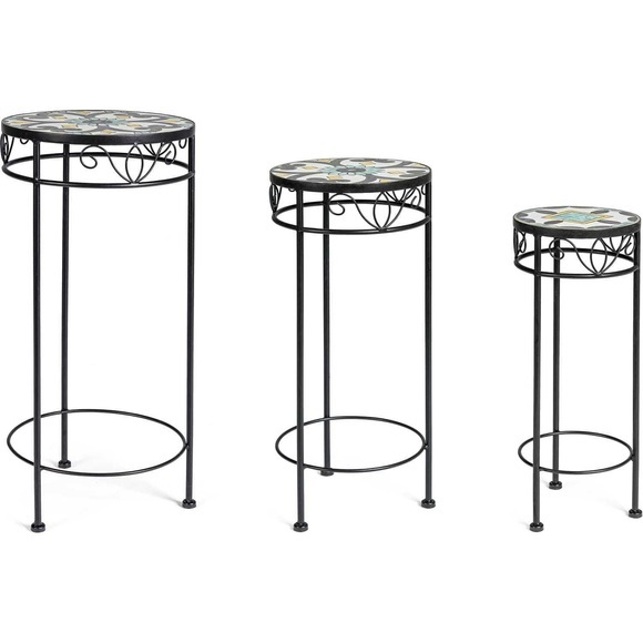 Blumentische Positano 3er Set rund