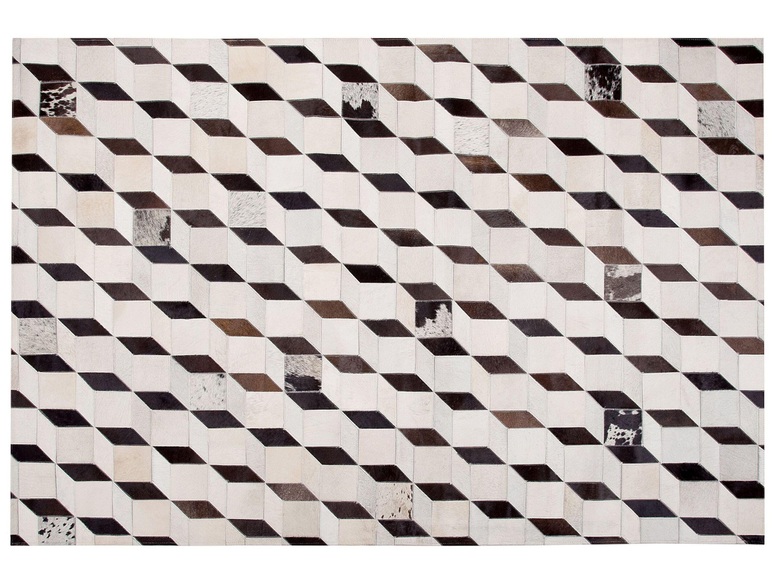 Beliani Teppich Leder weiss 160 x 230 cm ALPKOY