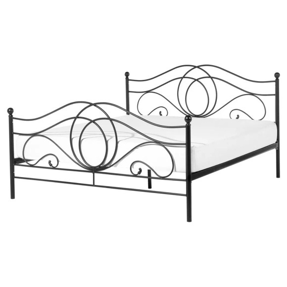 Bett mit Lattenrost aus Metall Retro LYRA Bett mit Lattenrost aus Metall Retro LYRA