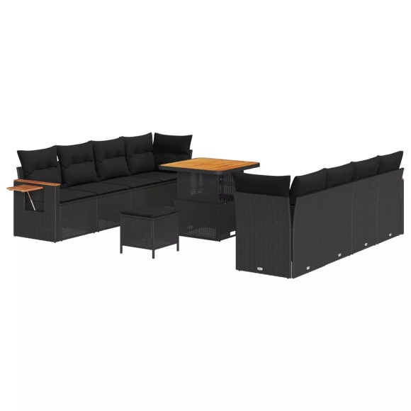 VidaXL - Garten-sofa poly-rattan, One Size, Schwarz
