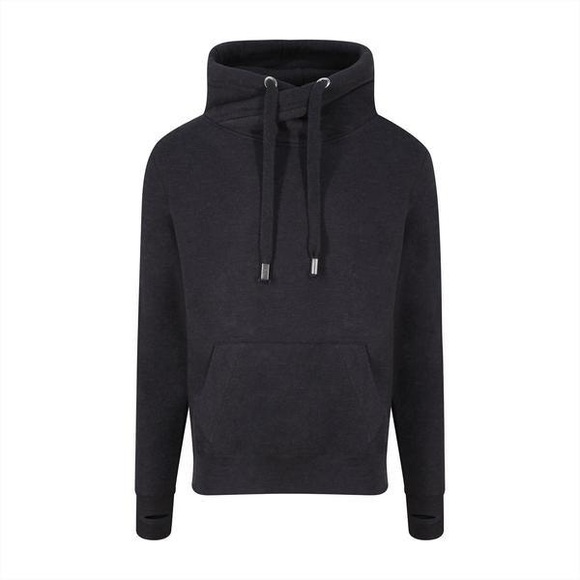 Cross Neck Kapuzenpullover Herren Schwarz XS