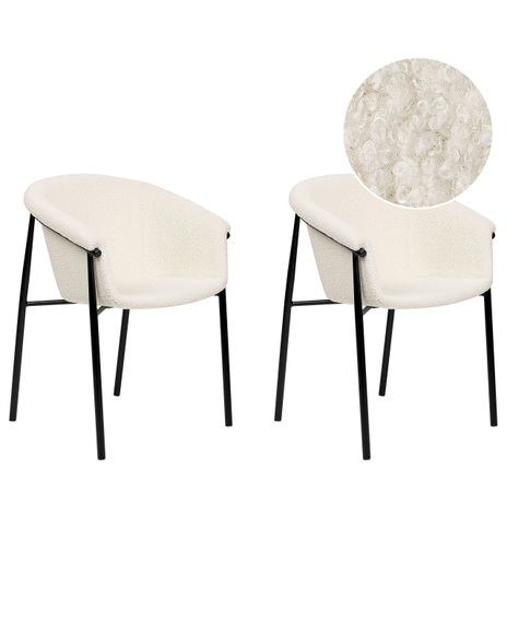Set mit 2 Stühlen aus Bouclé Modern AMES Set mit 2 Stühlen aus Bouclé Modern AMES