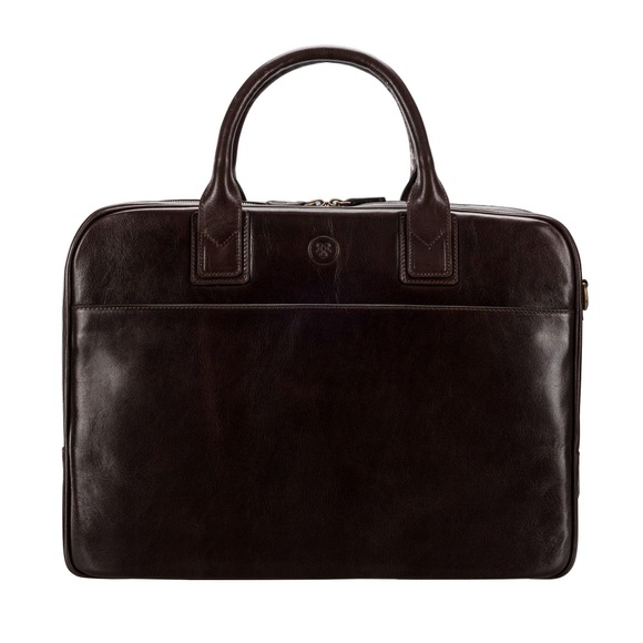 Maxwell Scott Calvino - Leder-Aktentasche in Dunkelbraun