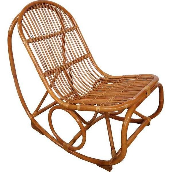 Schaukelstuhl Rattan natur