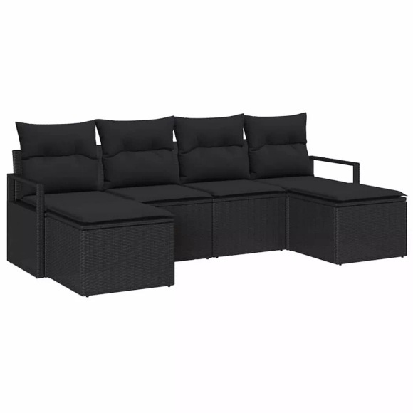 VidaXL - Outdoor-sofa poly-rattan, One Size, Schwarz