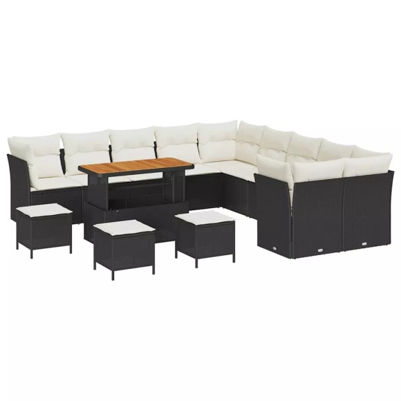VidaXL - Garten-sofa poly-rattan, One Size, Schwarz