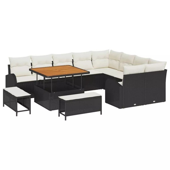 VidaXL - Garten-sofa poly-rattan, One Size, Schwarz