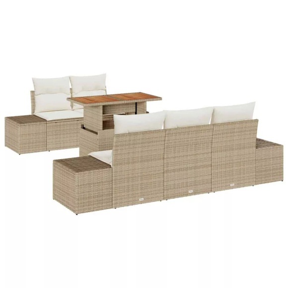 VidaXL - Garten-sofa-set poly-rattan, One Size, Beige