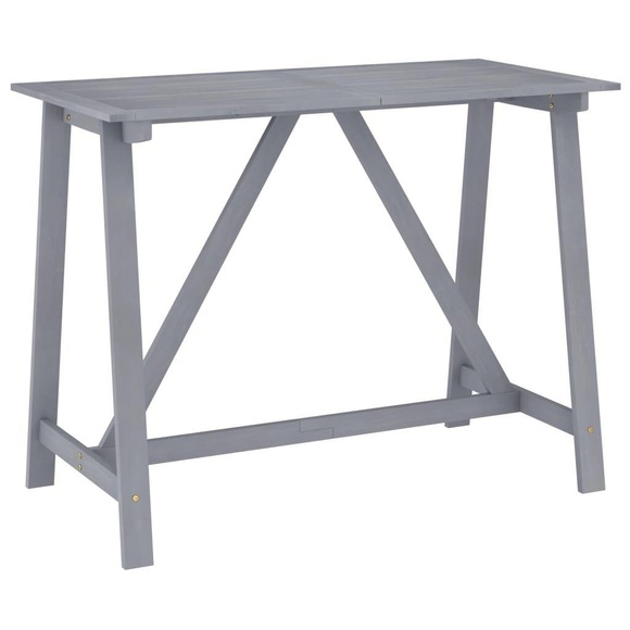vidaXL Garten-Stehtisch Grau 140x70x104 cm Akazie Massivholz