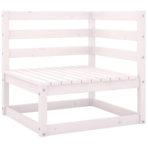 vidaXL Garten-Ecksofa Weiß Kiefer Massivholz