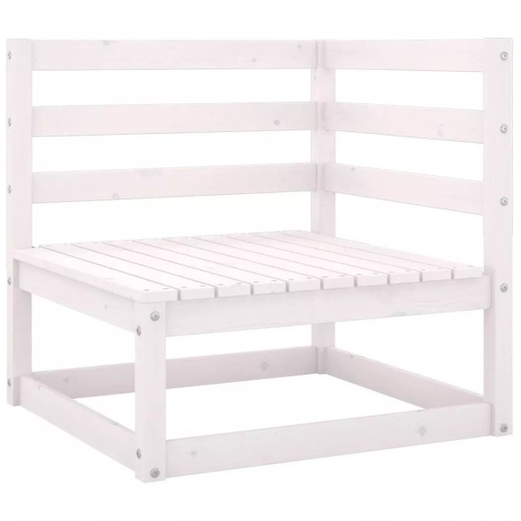 vidaXL Garten-Ecksofa Weiß Kiefer Massivholz