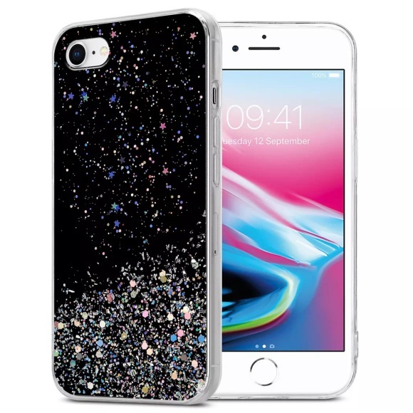 Hülle für Apple iPhone 7 7S 8 SE 2020 TPU Silikon mit funkelnden Glitter