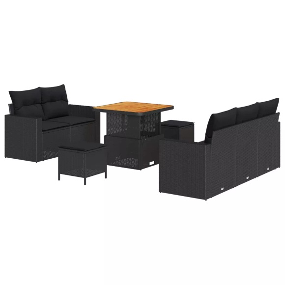 VidaXL - Outdoor-sofa poly-rattan, One Size, Schwarz
