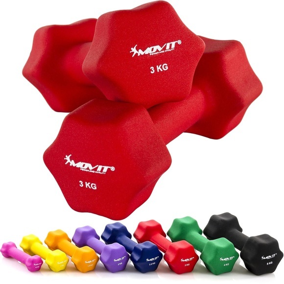 Profi Neopren Hanteln 2er Set Unisex Rot Bunt 3kg