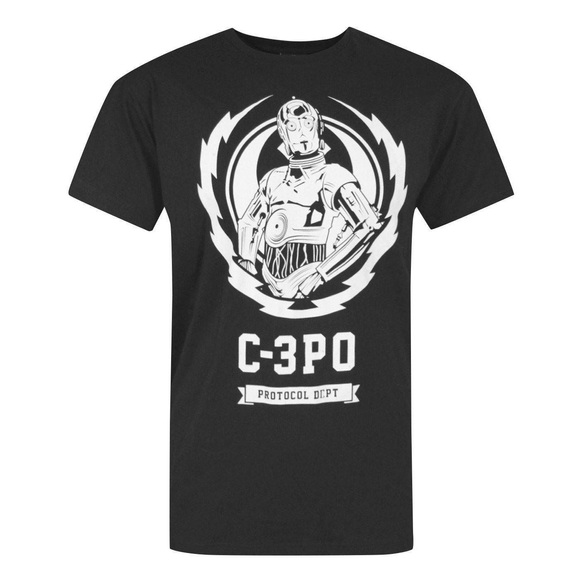 Offizielles C3po Lightning Crest Tshirt Herren Schwarz L