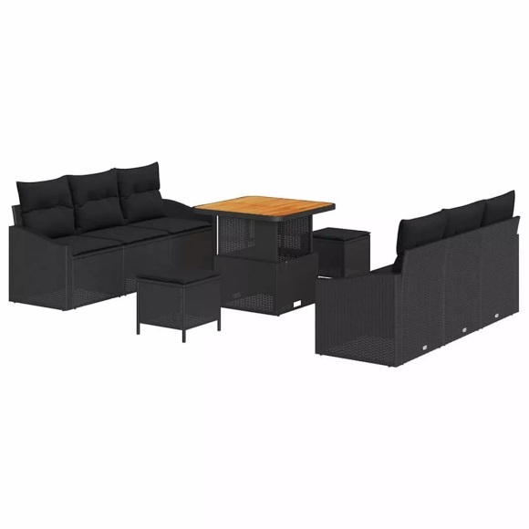 VidaXL - Garten-sofa poly-rattan, One Size, Schwarz