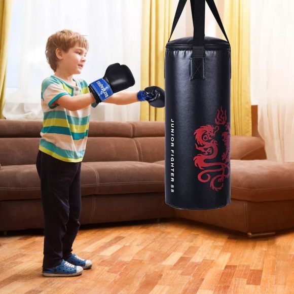 B2X - 10KG Boxsack-Set mit 8oz Boxhandschuhen Kinder Punchingsack Punching Bag Boxing Bag, 80cm