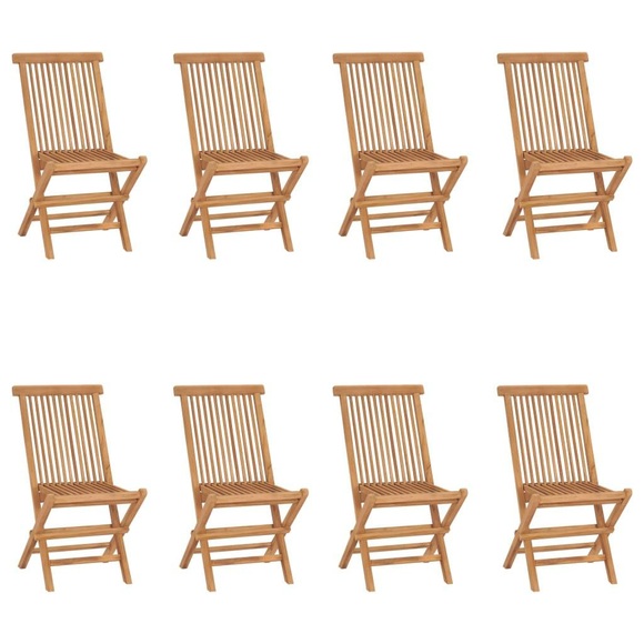vidaXL Klappbare Gartenstühle 8 Stk. Massivholz Teak