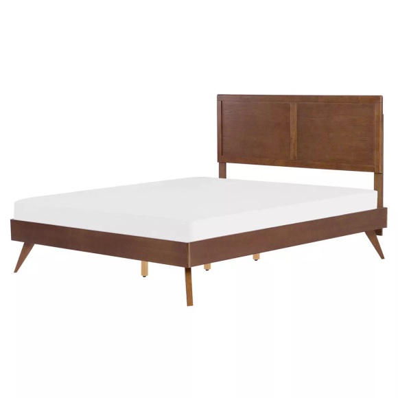 Beliani Holzbett dunkles Braun Lattenrost 160 x 200 cm ISTRES