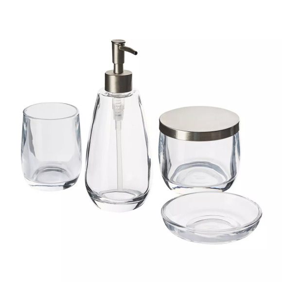 Beliani Badezimmer Set 4-teilig Glas transparent SONORA