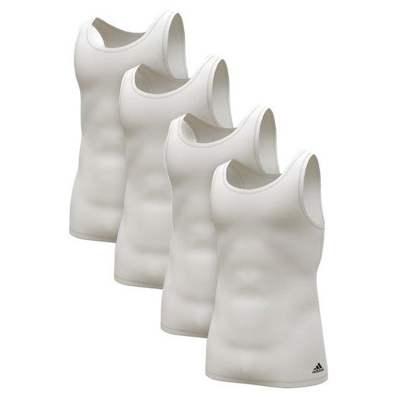 adidas 4er Pack Active Flex Cotton 3 Stripes - Unterhemd / Tanktop Herren Weiss M