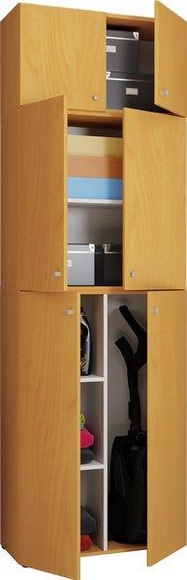 Holz Besenschrank Staubsauger Putzschrank Haushaltsschrank Drehtüren Lona A Holz Besenschrank Staubsauger Putzschrank Haushaltsschrank Drehtüren Lona A