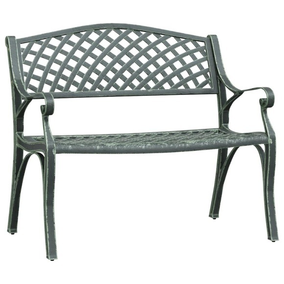 vidaXL Gartenbank 102 cm Aluminiumguss Grün
