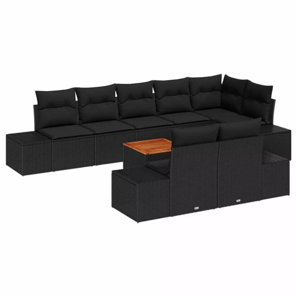 VidaXL - Garten-sofa poly-rattan, One Size, Schwarz