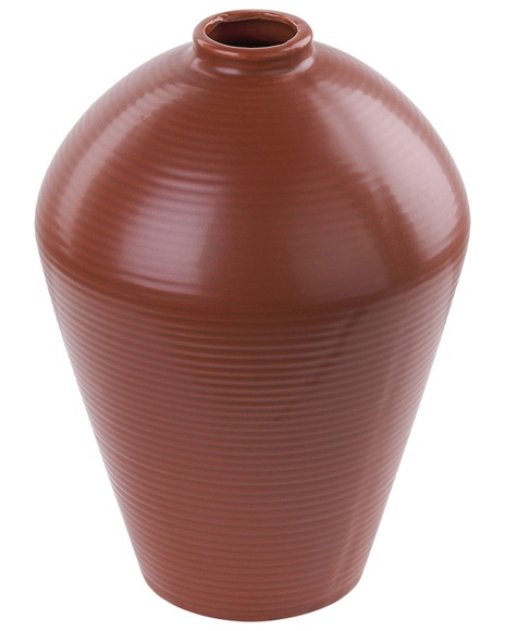 Beliani Blumenvase Keramik braun 22 cm XANTHI Vase