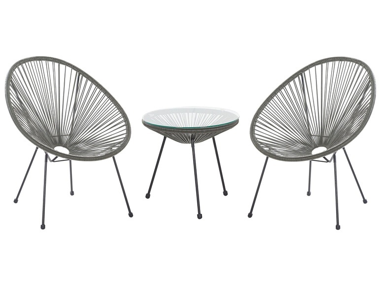 Beliani ACAPULCO II Rattanmöbel Set Kunststoff