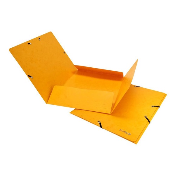 Gummibandmappe Biella, DIN A4, bis 200 Blatt, L 318 x B 242 x H 5 mm, Karton, gelb, 5 Stück