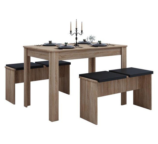 MID.YOU Esstisch in holzwerkstoff 110/75/70 cm , Esal Xxl , Sonoma Eiche , 75x70 cm , melaminharzbeschichtet,Nachbildung , schnell aufzubauende und stabile Arbeitsfläche , 000657017604