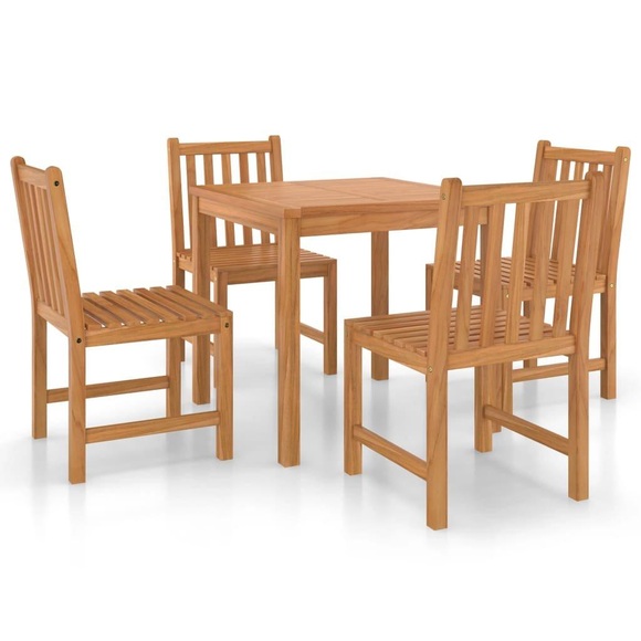 vidaXL 5-tlg. Garten-Essgruppe Teak Massivholz