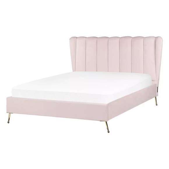 Bett mit Lattenrost aus Samtstoff Modern MIRIBEL Bett mit Lattenrost aus Samtstoff Modern MIRIBEL