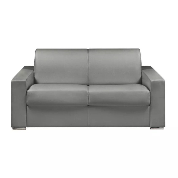 LINEA SOFA - Schlafsofa 2Sitzer Kunstleder Liegefläche Matratzen CALITO, One Size, Grau