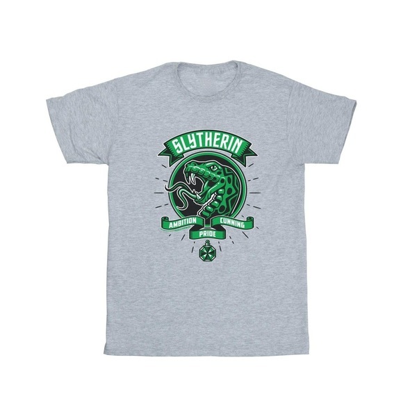 Slytherin Toon Crest Baumwollboyfriend Tshirt Damen Grau S