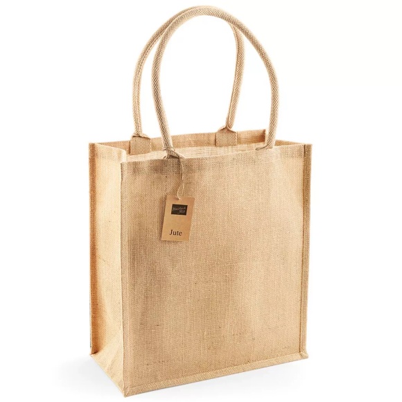 Westford Mill - Jute Boutique Einkaufstasche (19L) (2 StückPackung), One Size, Beige